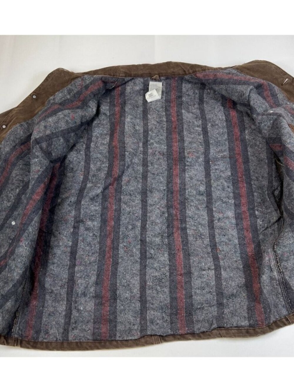Vintage Carhartt Men 2XL Made in USA Sandstone Chore Coat Brown C58 CHT Blanket - Picture 7 of 11
